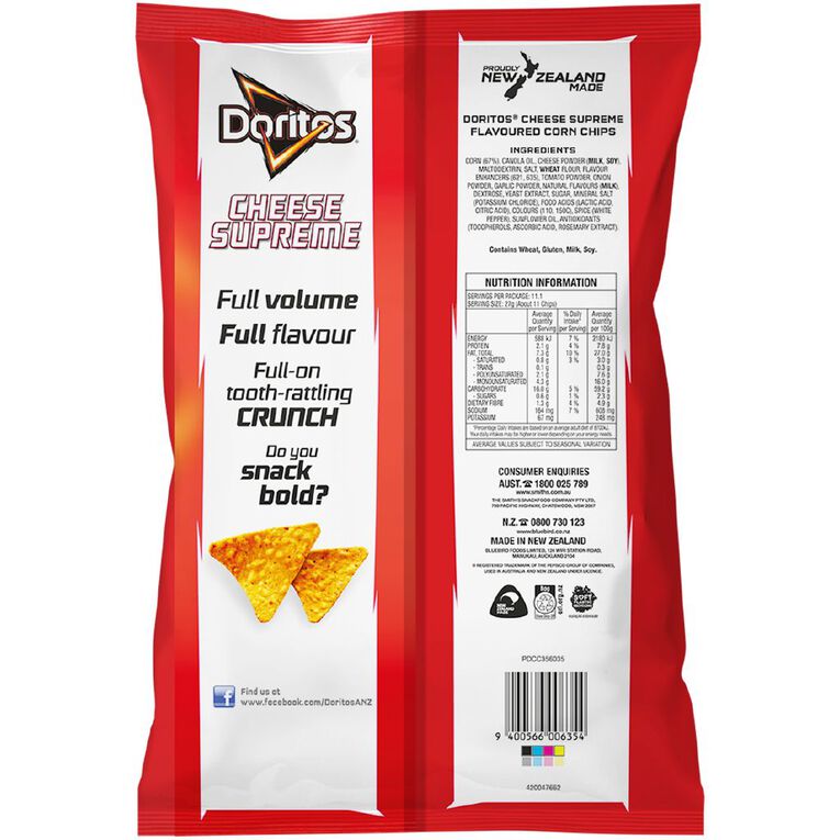 Doritos Cheese Supreme Party Bag 300g, , hi-res