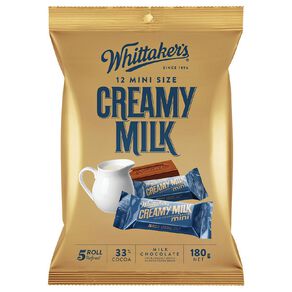 Whittaker's Mini Slab Creamy Milk Share Pack 180g 12 Pack