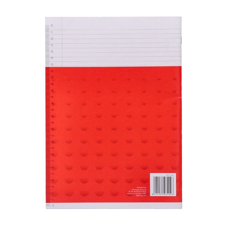 WS Exercise Book 1B8 7mm Ruled 36 Leaf Red Mid, , hi-res