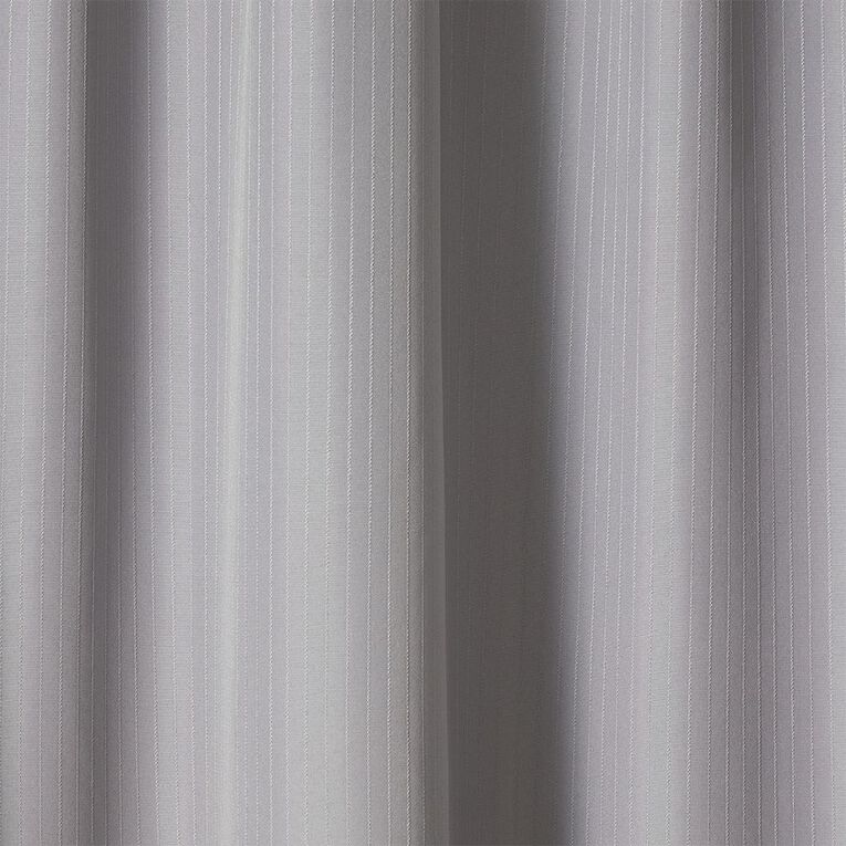 Living & Co Demi Pleat Blockout Curtain Silver 230-330cm Wide/220cm Drop, Silver, hi-res