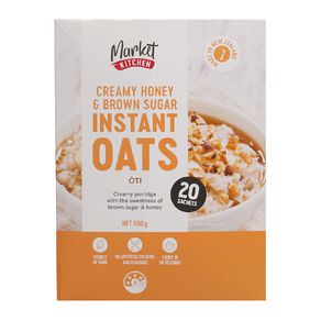 Market Kitchen Creamy Honey and Brown Sugar Instant Oats 20 Sachet 800g