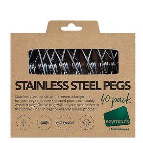 Seymours Stainless Steel Pegs 40 Pack