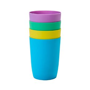 Living & Co Kids Plastic Tumblers 270ml Multi-Coloured 4 Pack