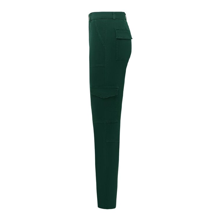 H&H Women's Skinny Zip Cargo Pants, Green Dark, hi-res
