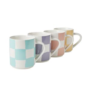 Living & Co Georgie Printed Mugs 340ml Multi-Coloured 4 Pack