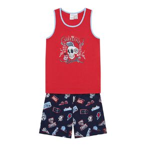 H&H Boys' Printed Tank & Shorts Pyjamas Set