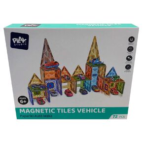 Play Studio Magnetic Tiles Vehicle 72 Pieces Set