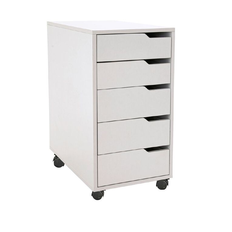 Living & Co Hael 5 Drawer Unit White, , hi-res